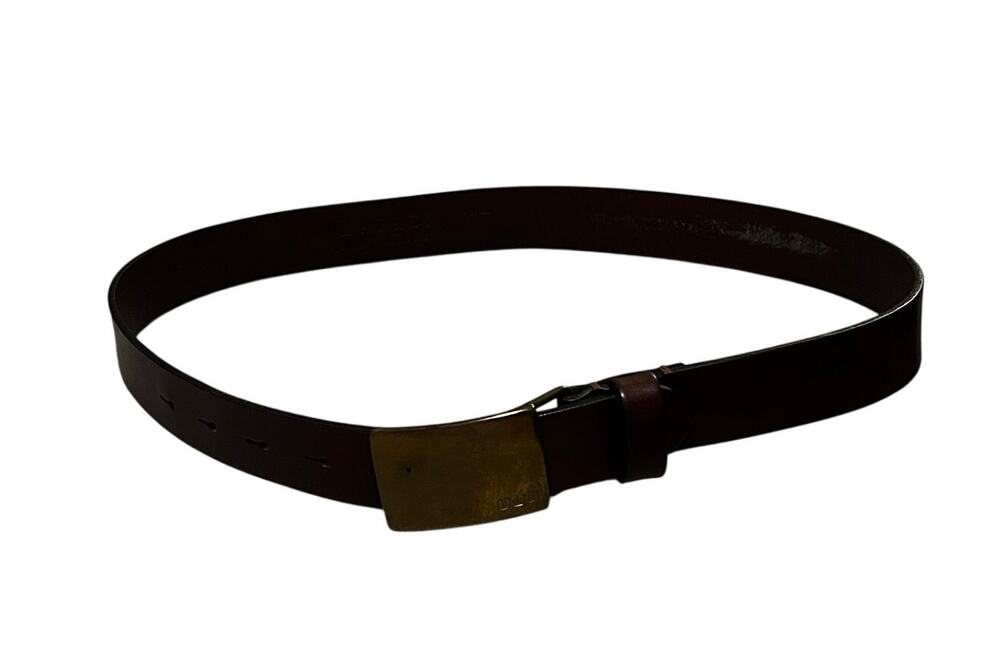 Ralph Lauren Brown Leather Adjustable Belt Size Small Brass Buckle - Picture 1 of 9